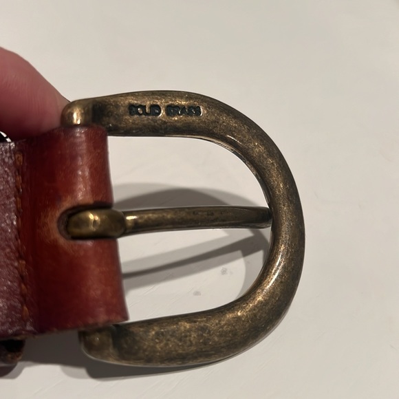 Fossil leather and solid brass studded belt. - Picture 4 of 5